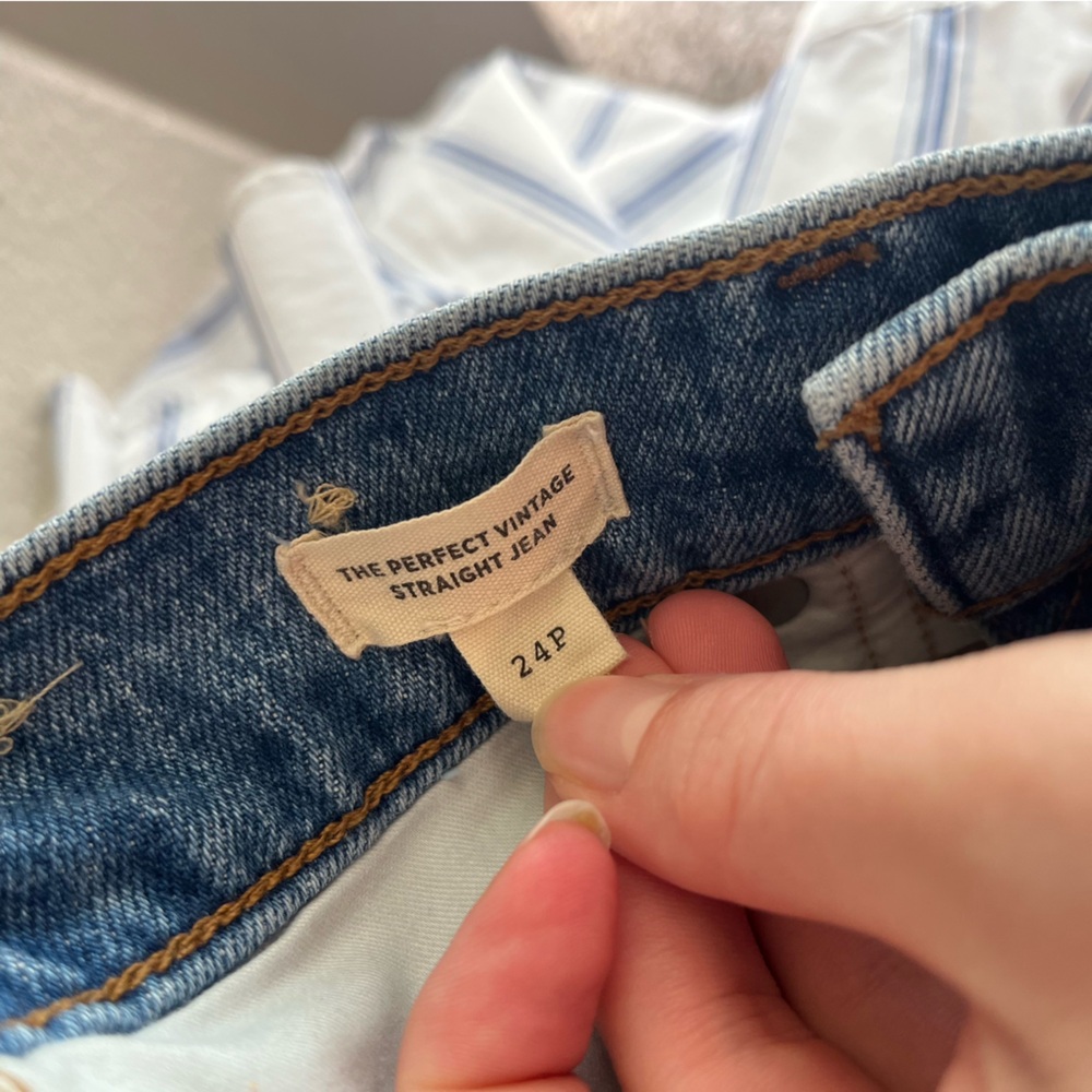 Madewell the perfect vintage straight Jeans denim size 24 petite - Picture 3 of 3